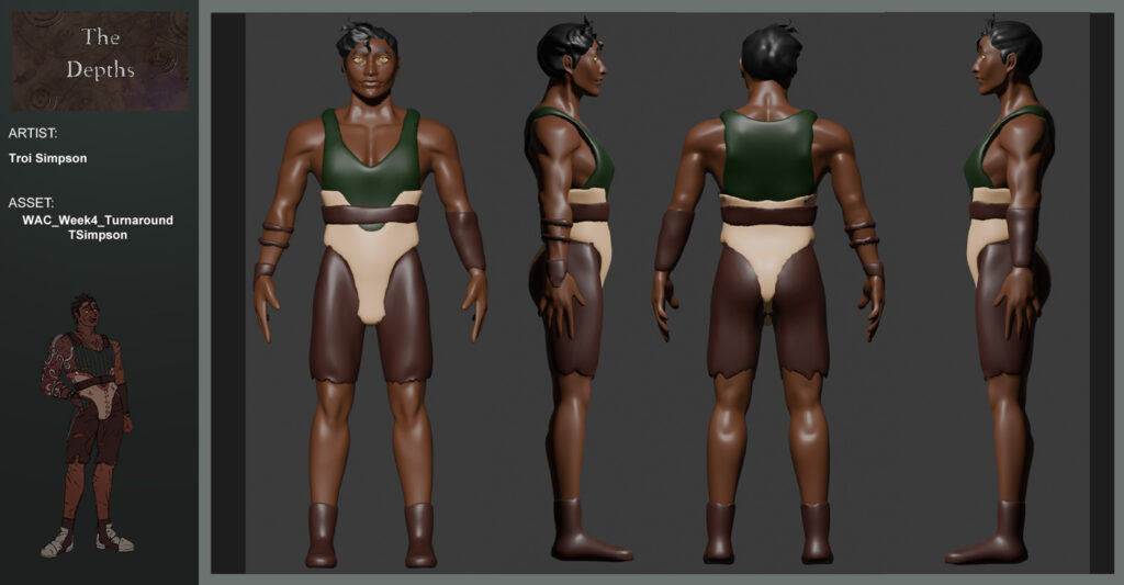 The Depths Week 4 Character Turnaround Illustrations